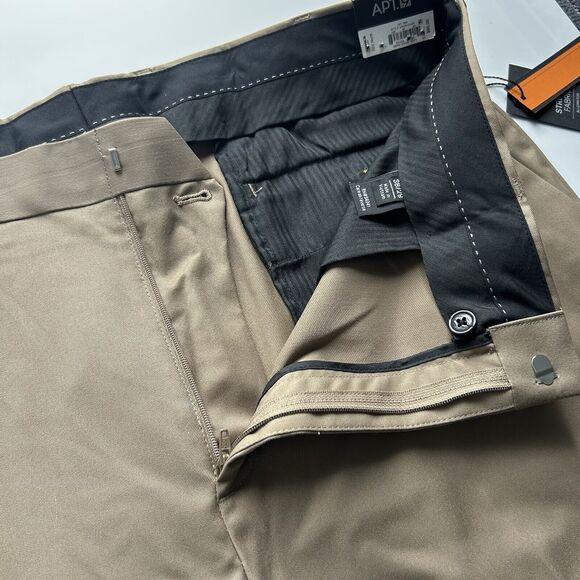 NWT Men’s Apt 9 38x29 Tan Dress Pants Slim Fit/Leg Stretch Business Suit Formal - Picture 4 of 14